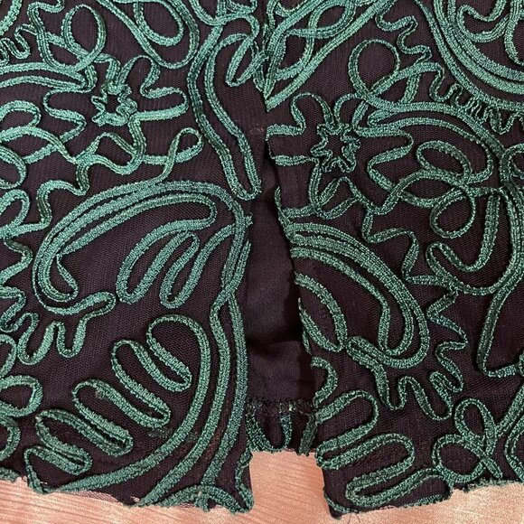 NWT JS collections Women's Green Embroidered Lined Midi Dress 4 - Picture 4 of 7